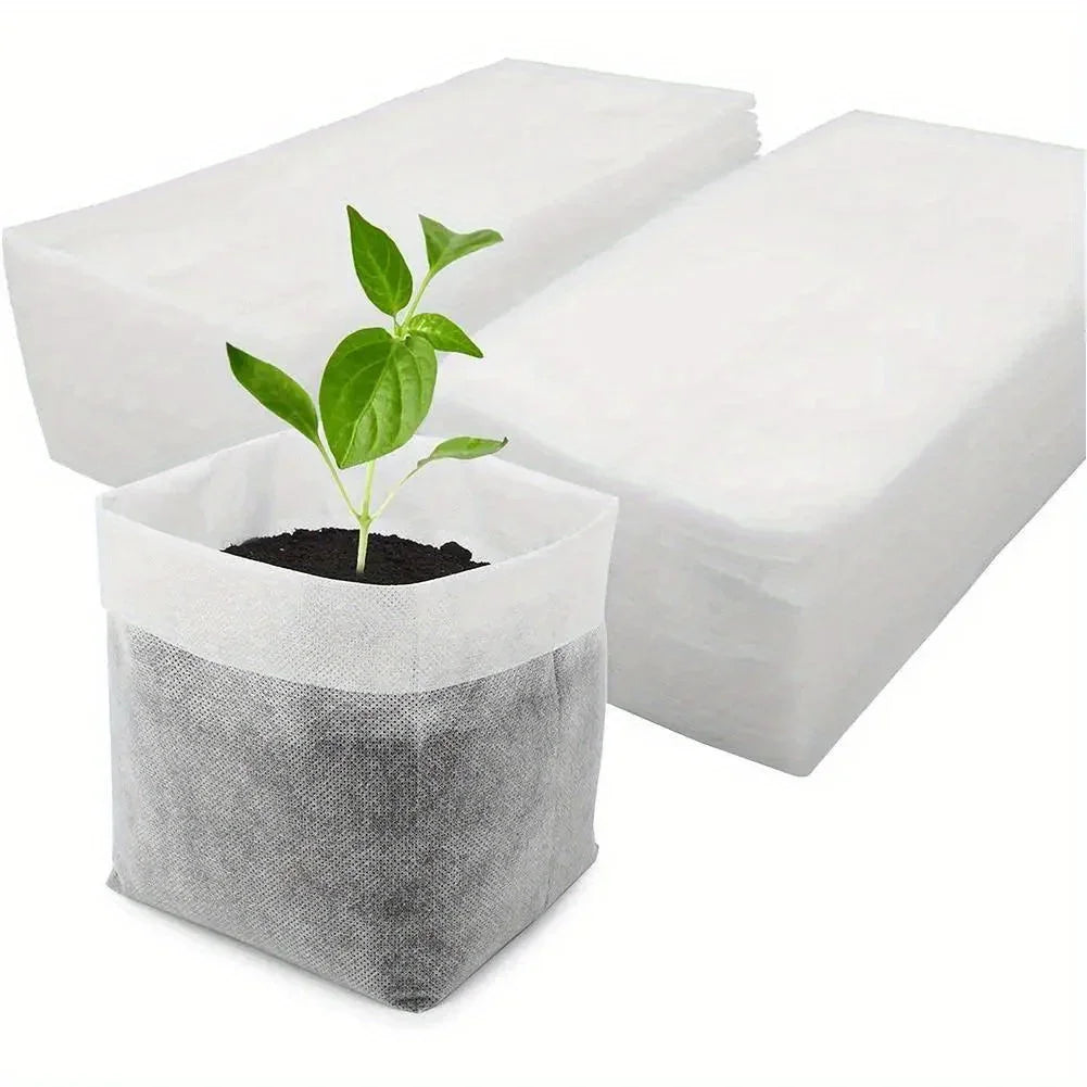 Biodegradable Seed Nursery Bags | 100-Pack | Non-Woven Grow Bags | Homestead & Off-Grid Planting
