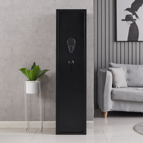 5-Rifle Biometric Gun Safe Cabinet | Fingerprint & Digital Keypad | Cold Rolled Steel