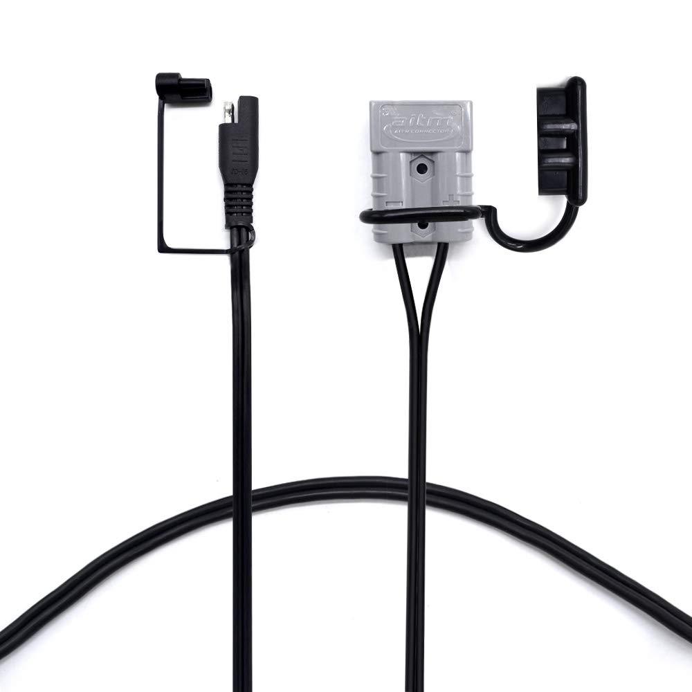 Electrical connector with black cables on a white background