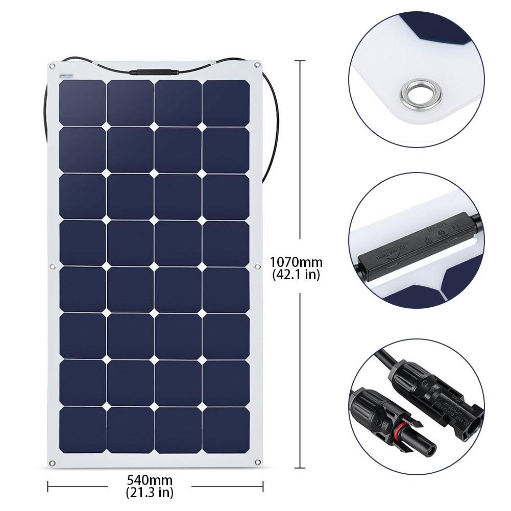 ACOPOWER 110W Flexible Solar Panel | Lightweight 12V Monocrystalline for RV, Cabin & Off-Grid
