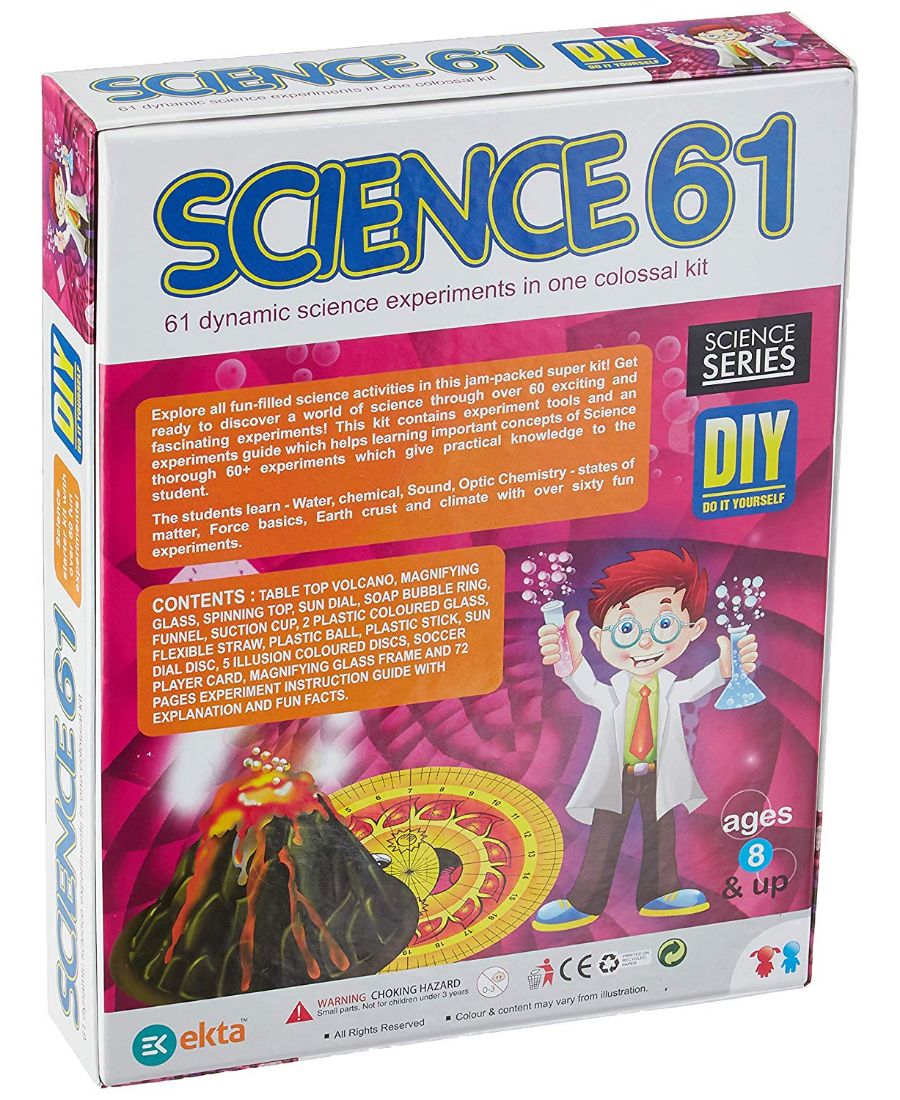 Science 61 experiment kit packaging with colorful design and text