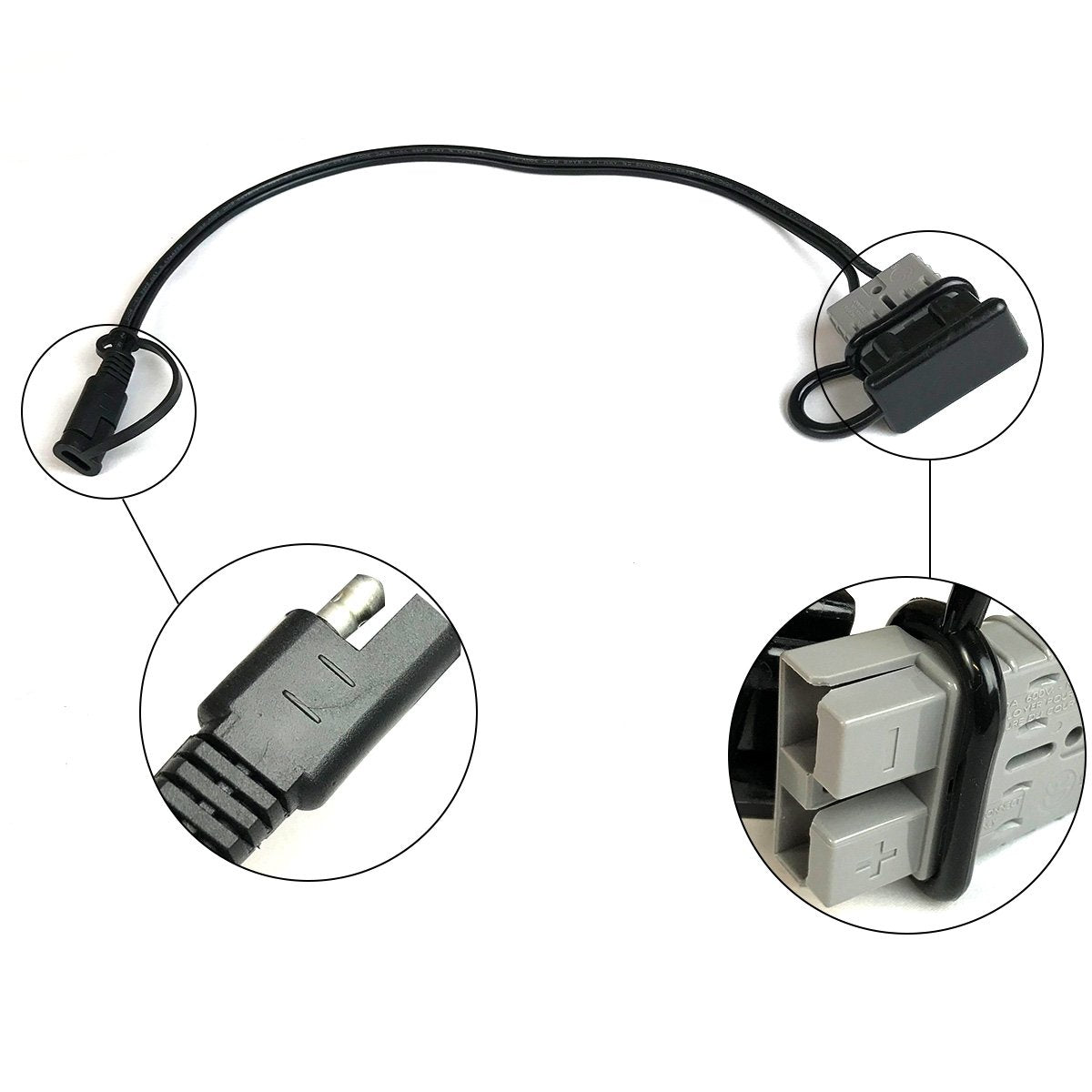 Close-up of electrical connectors with a white background