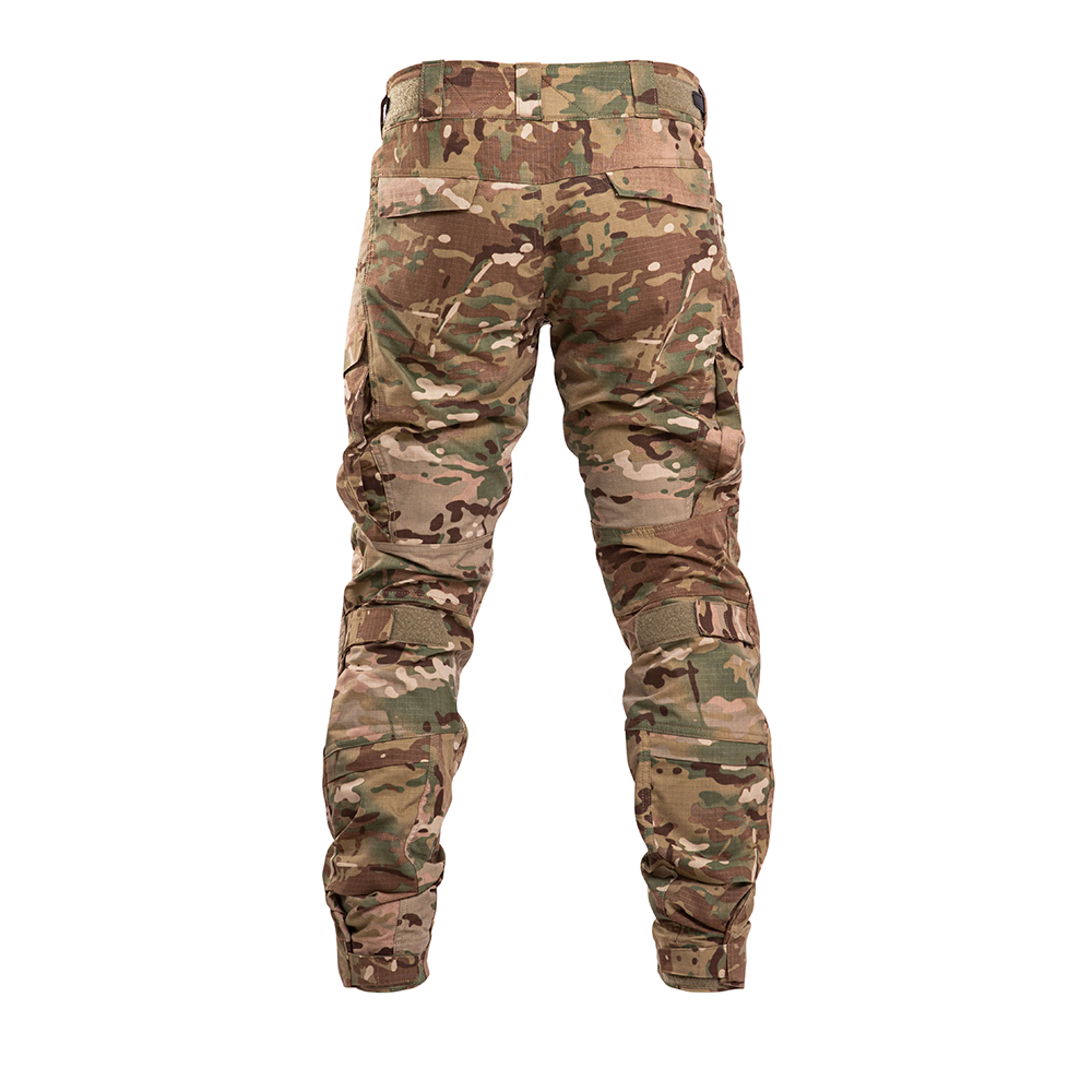 Camouflage pants on a white background