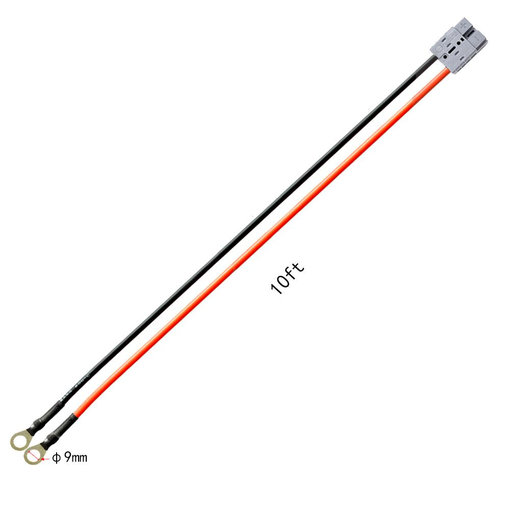 Two cables, one black and one red, with connectors on a white background.