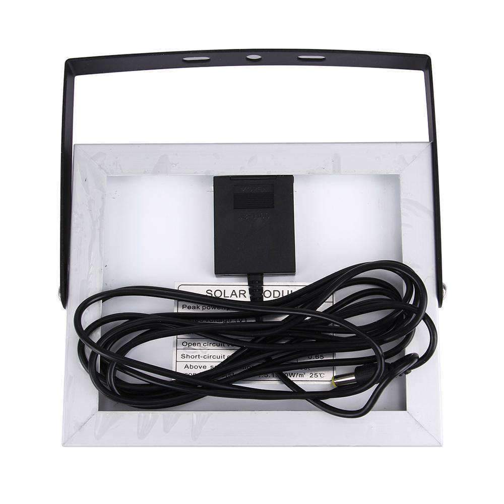 Solar module with cable inside a white box on a white background