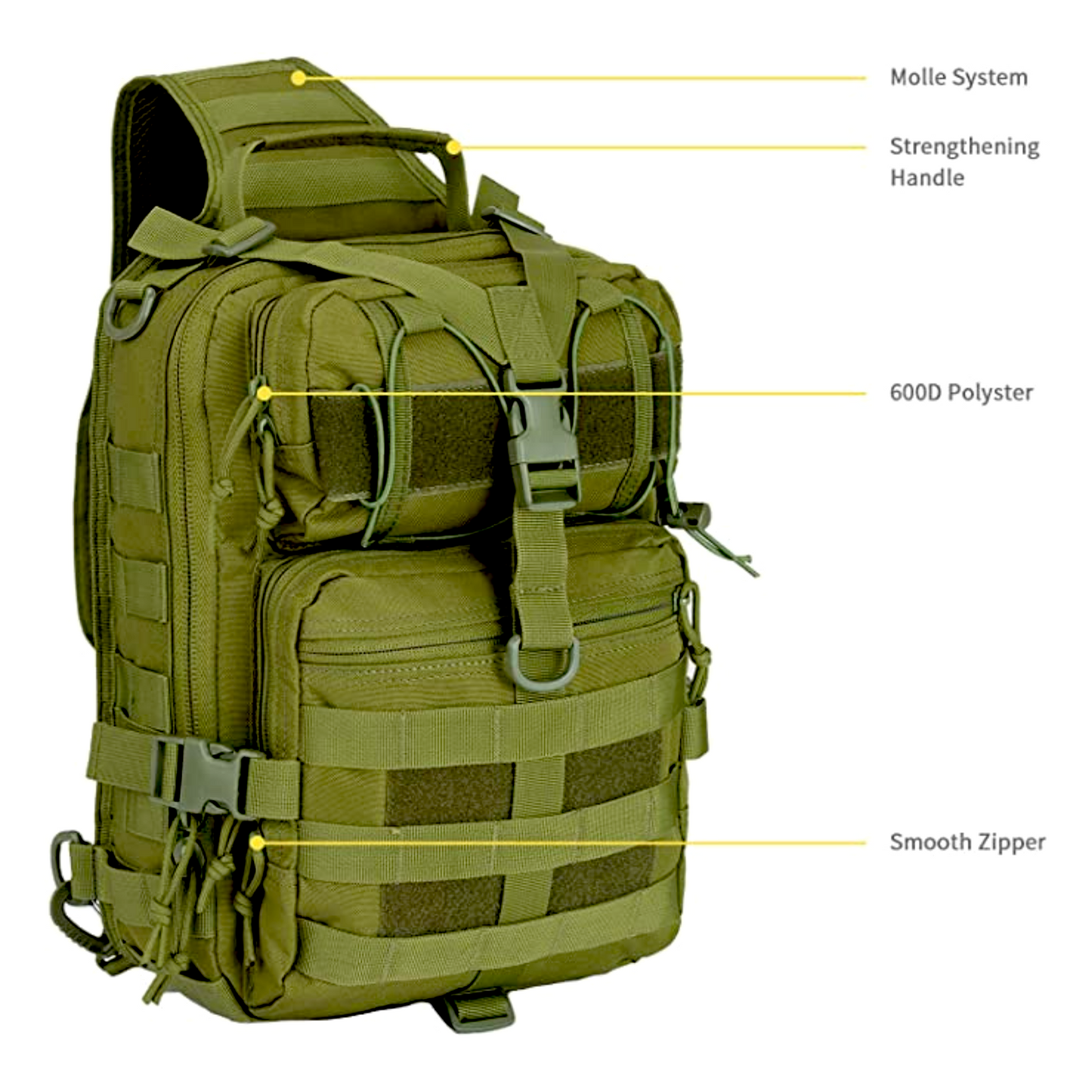 JupiterGear 15L Tactical Military Sling Backpack | MOLLE Shoulder Bag
