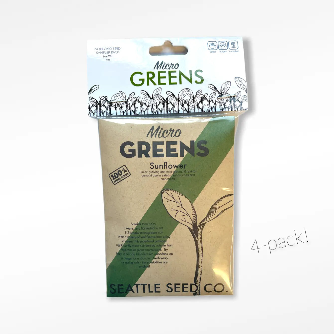 Non-GMO Microgreens Seed Sampler Pack | Grow Fresh Greens Off-Grid Year-Round