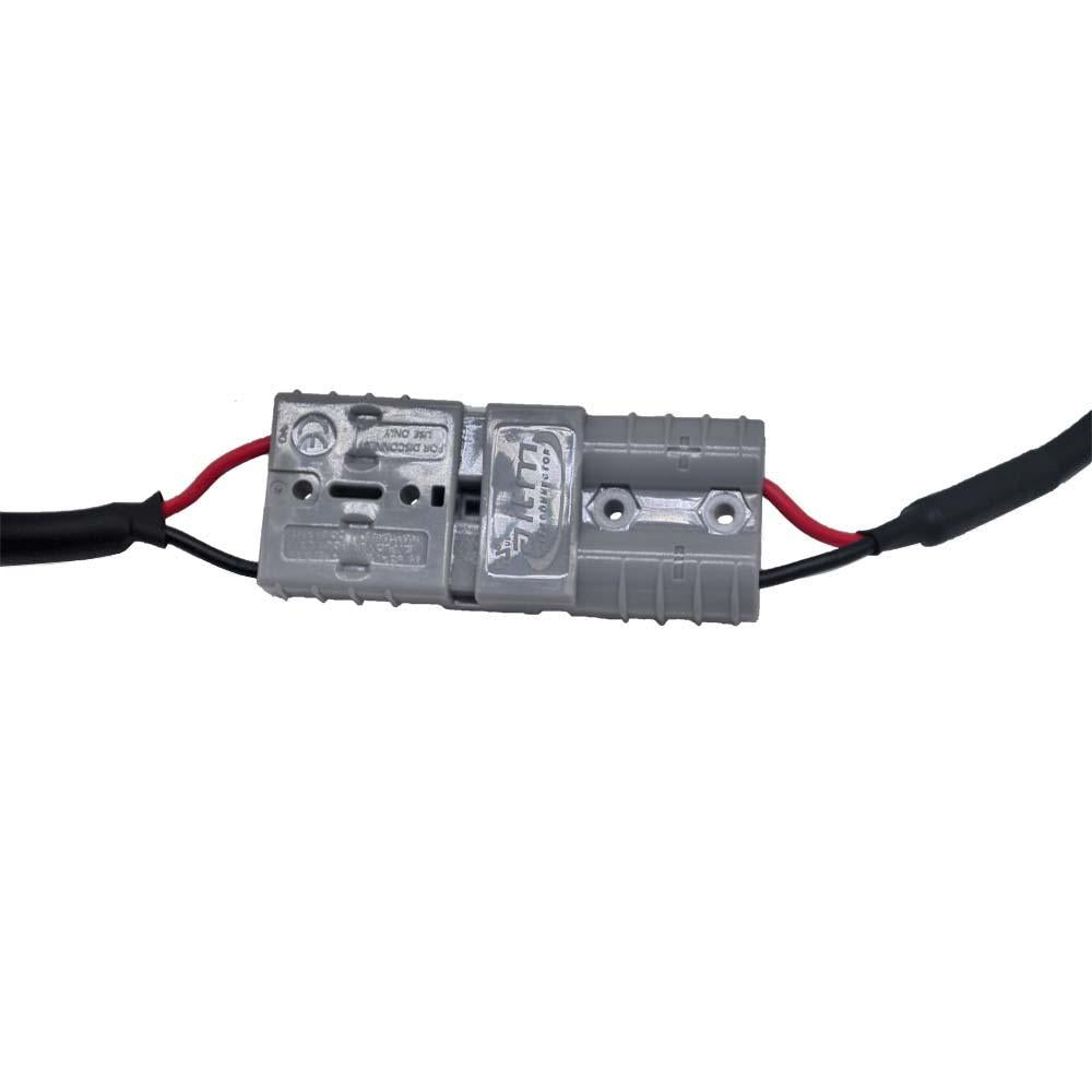 Electrical connector with wires on a white background