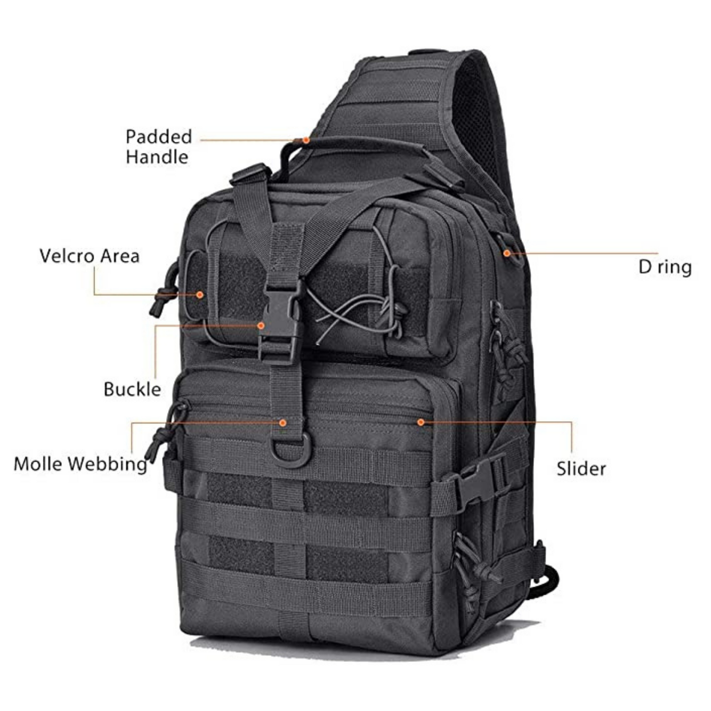 JupiterGear 15L Tactical Military Sling Backpack | MOLLE Shoulder Bag
