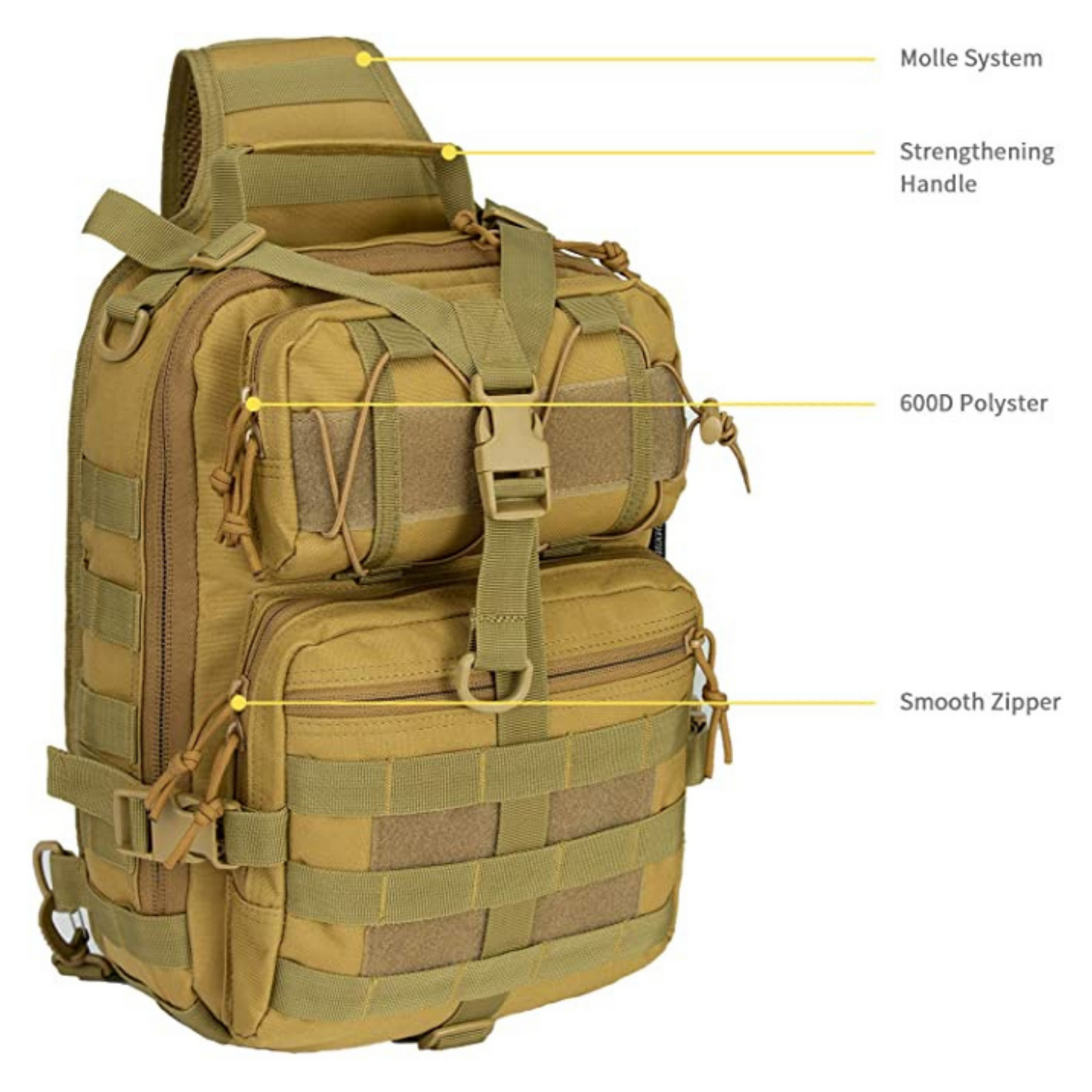 JupiterGear 15L Tactical Military Sling Backpack | MOLLE Shoulder Bag