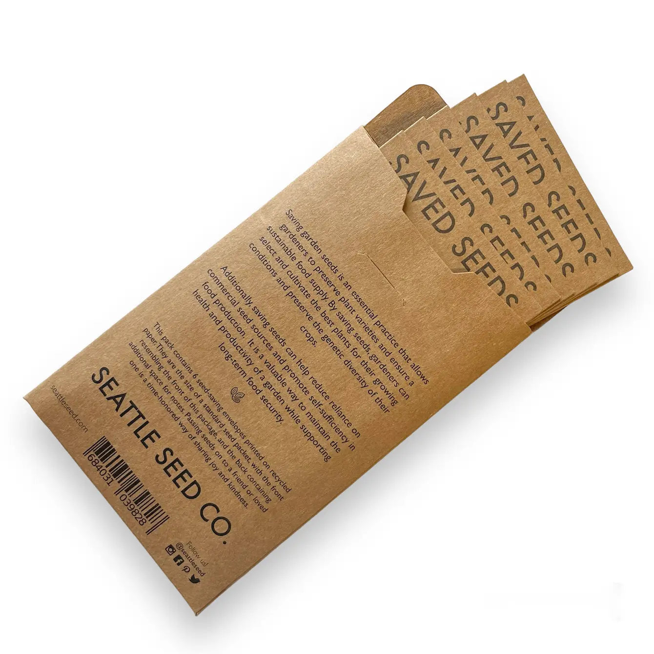 Brown paper package with 'Seattle Seed Co.' text on a white background