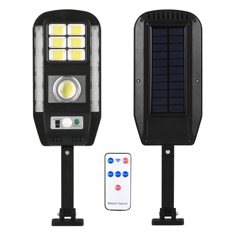 Solar street light with remote control on a white background
