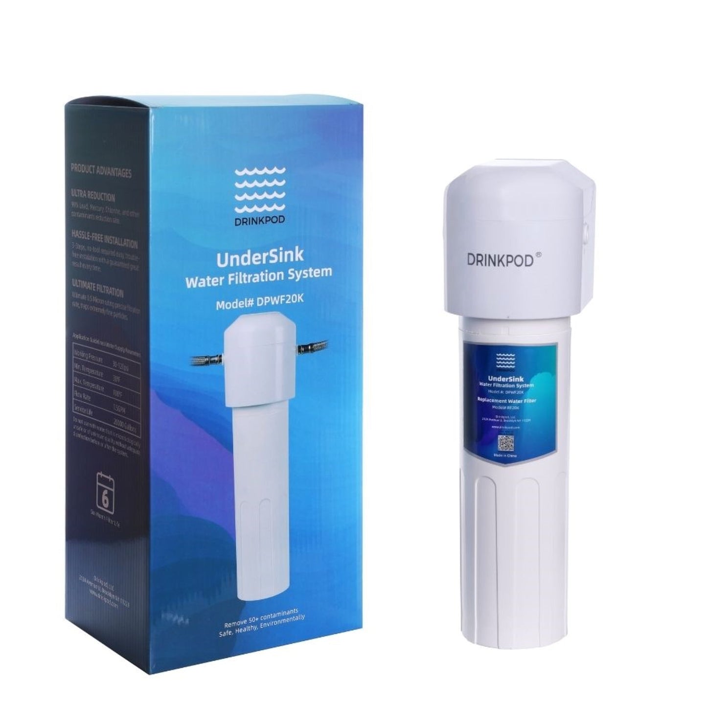 Under-Sink Water Filter System | 20,000 Gallon High-Capacity 3-Year Filter Life