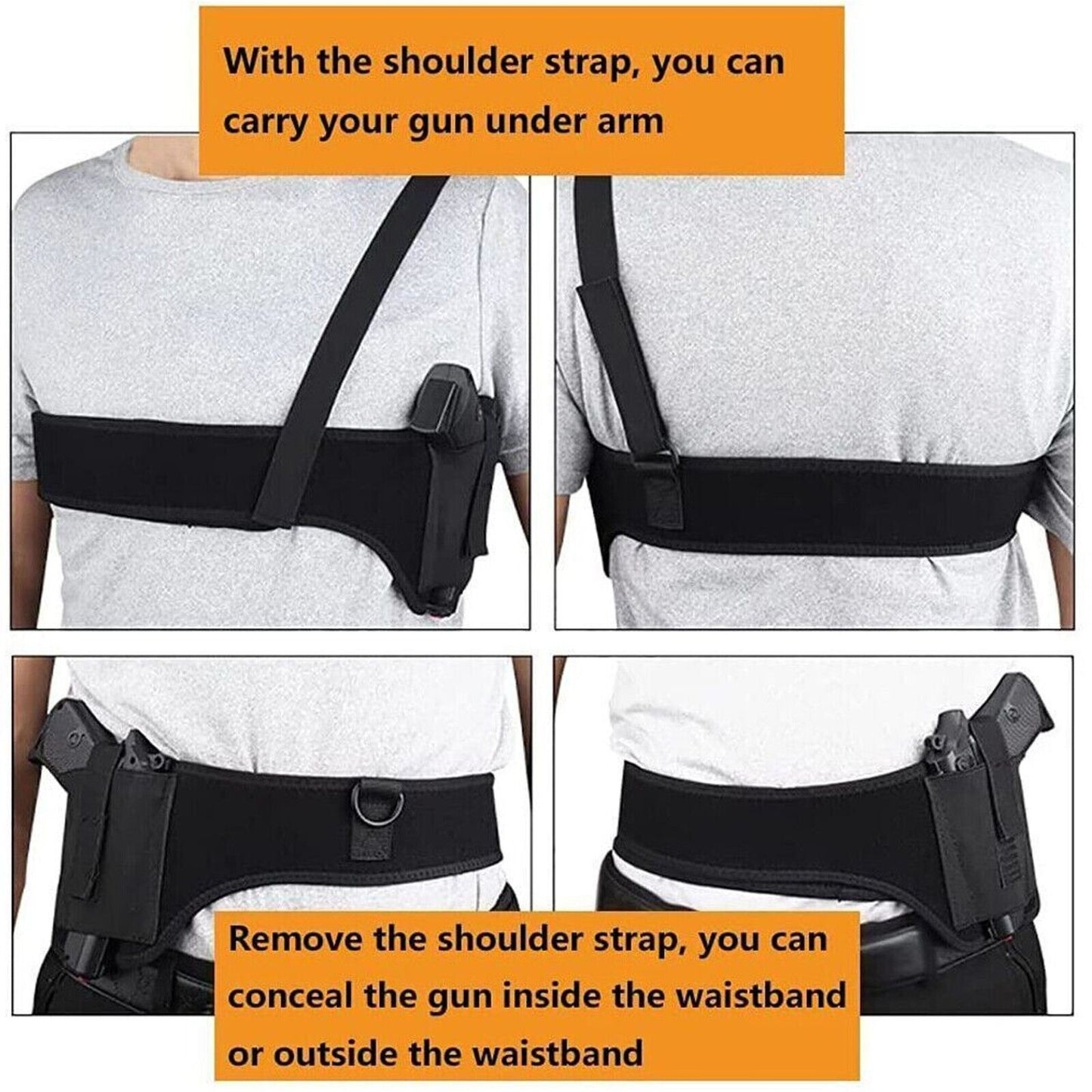 Tactical Concealed Carry Shoulder & Waist Pistol Holster