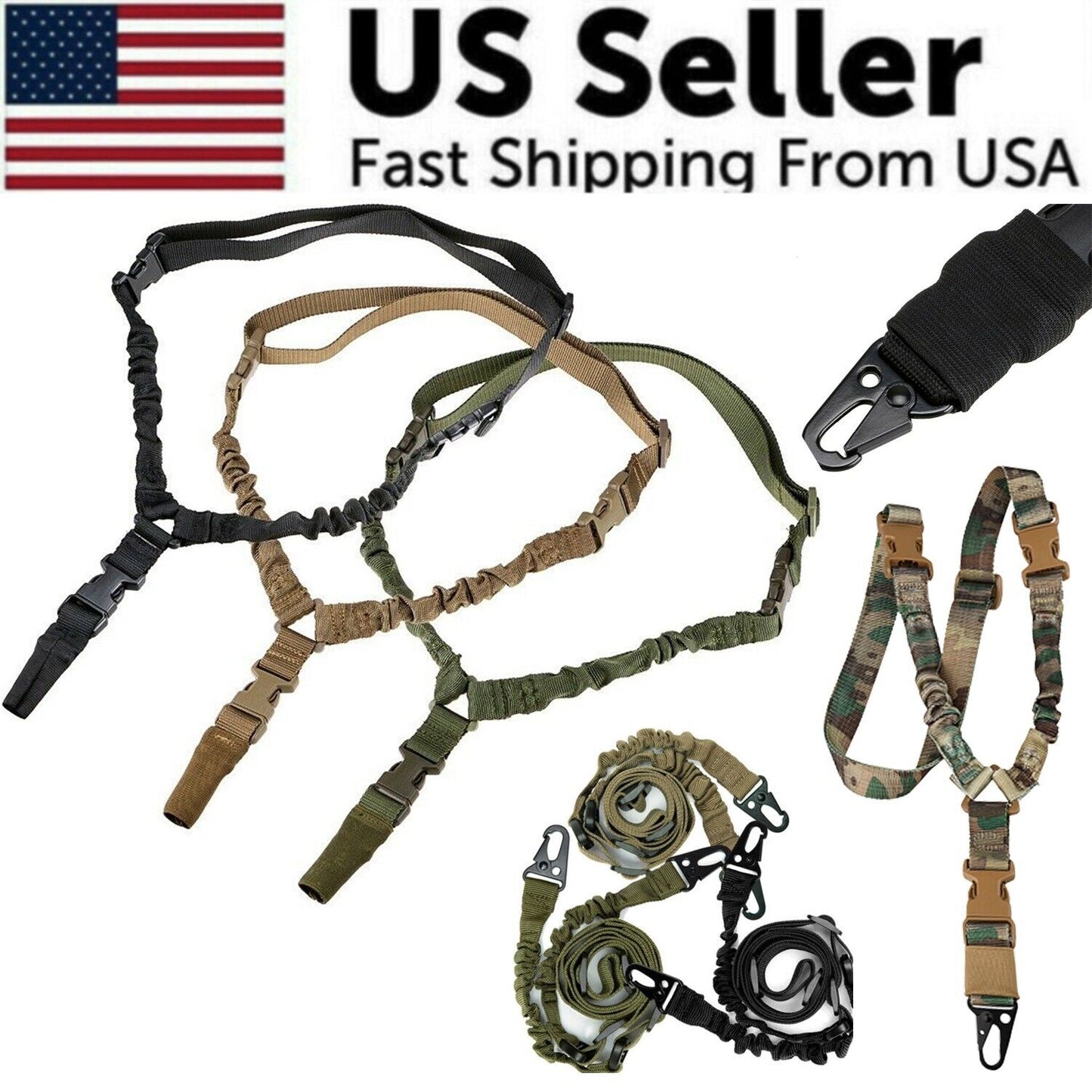 🎯 Tactical Single Point Rifle Sling | Quick Detach QD | 5 Colors | Adjustable