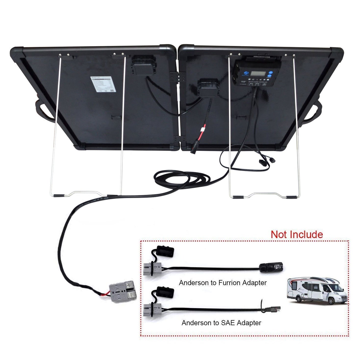 ACOPOWER 120W Portable Solar Panel Kit | Lightweight Briefcase with 20A LCD Charge Controller