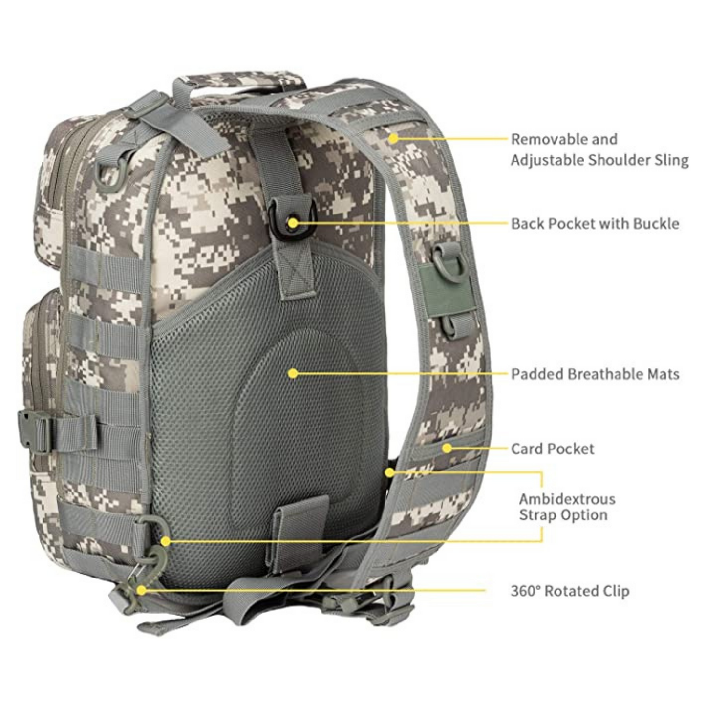 JupiterGear 15L Tactical Military Sling Backpack | MOLLE Shoulder Bag