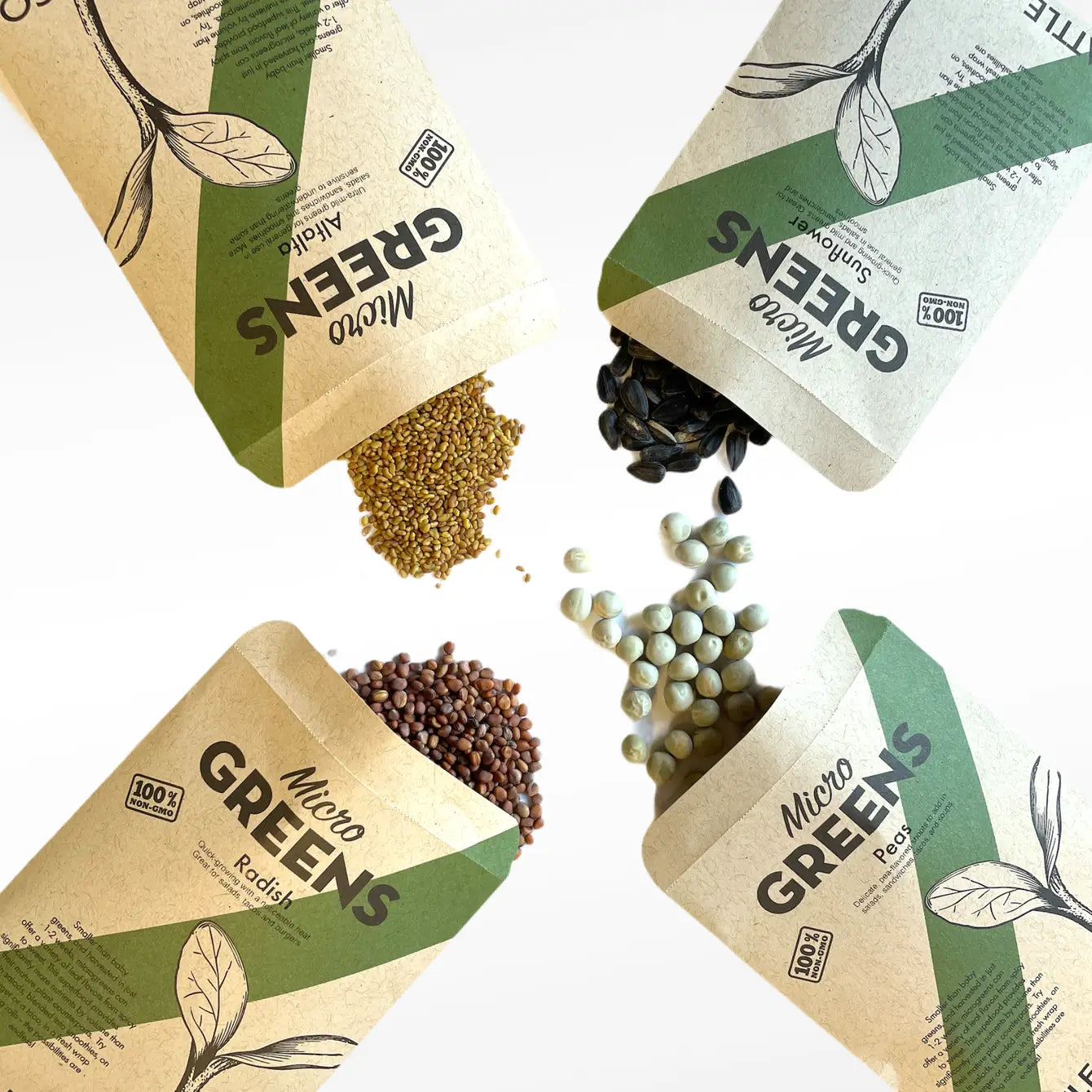 Non-GMO Microgreens Seed Sampler Pack | Grow Fresh Greens Off-Grid Year-Round