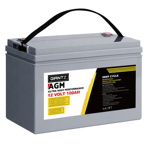 GiantZ AGM battery with label on a white background