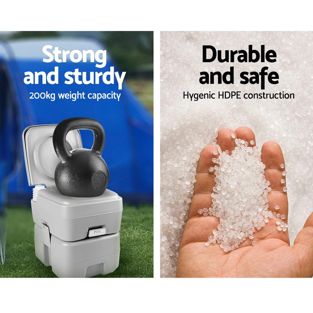 Weisshorn 20L Portable Flush Toilet | Off-Grid Sanitation for Survival & Emergency Preparedness