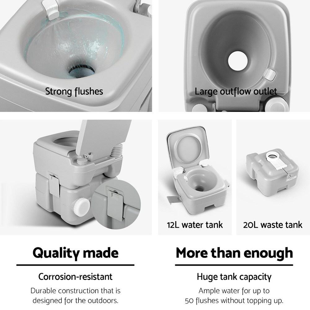 Weisshorn 20L Portable Flush Toilet | Off-Grid Sanitation for Survival & Emergency Preparedness