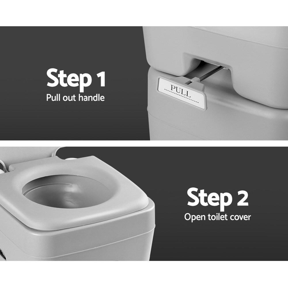 Weisshorn 20L Portable Flush Toilet | Off-Grid Sanitation for Survival & Emergency Preparedness