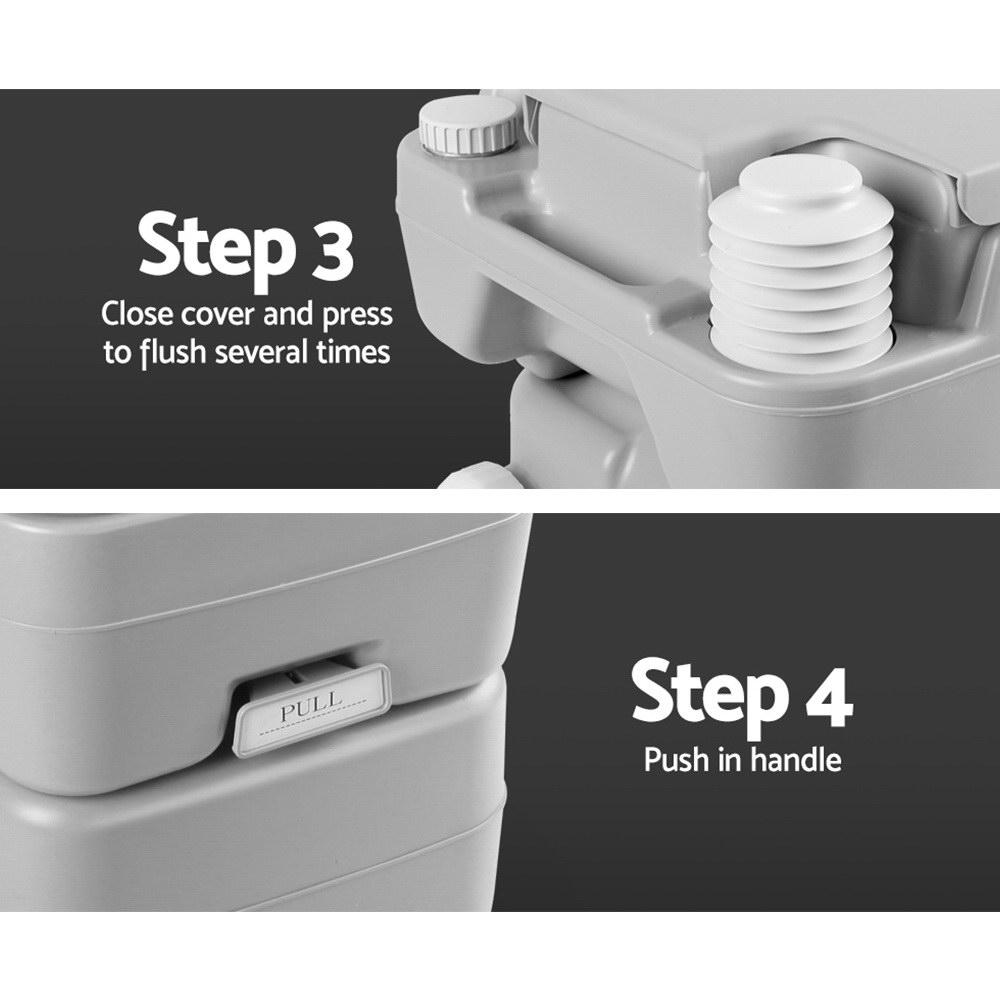 Weisshorn 20L Portable Flush Toilet | Off-Grid Sanitation for Survival & Emergency Preparedness