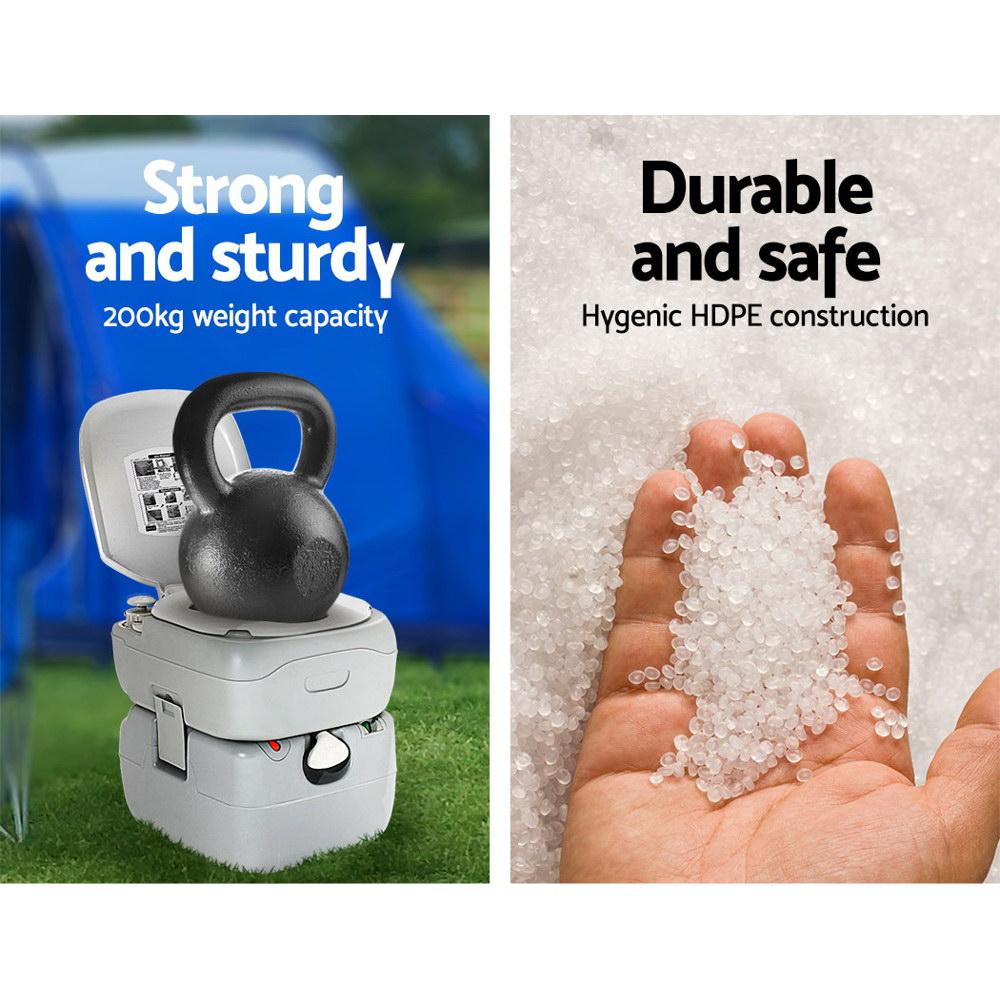 Weisshorn 22L Portable Flush Toilet | Off-Grid Sanitation for Survival & Preparedness