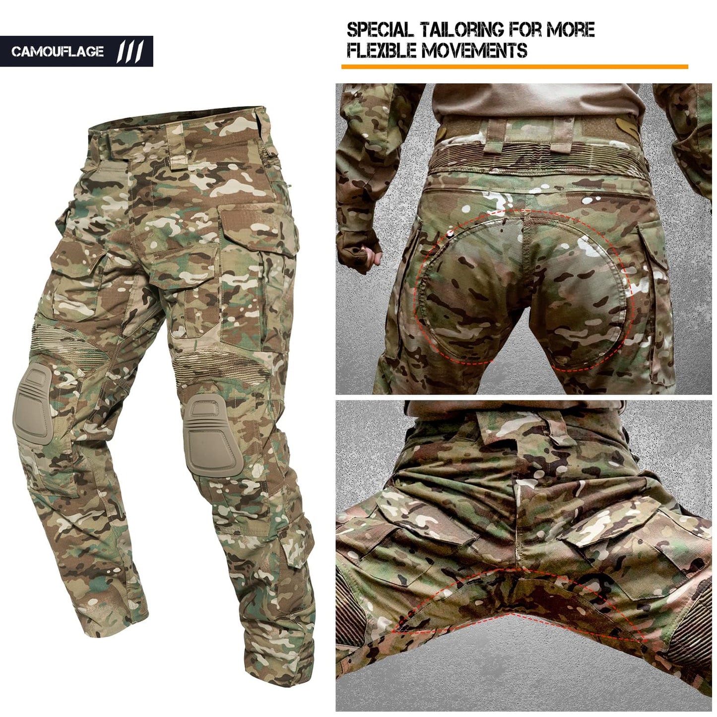 G3 Army Tactical Desert Combat Pants with Knee Pad Inserts