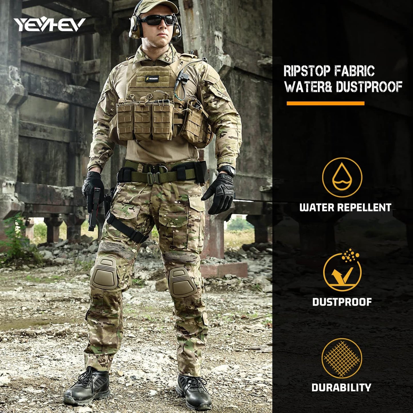 G3 Army Tactical Desert Combat Pants with Knee Pad Inserts