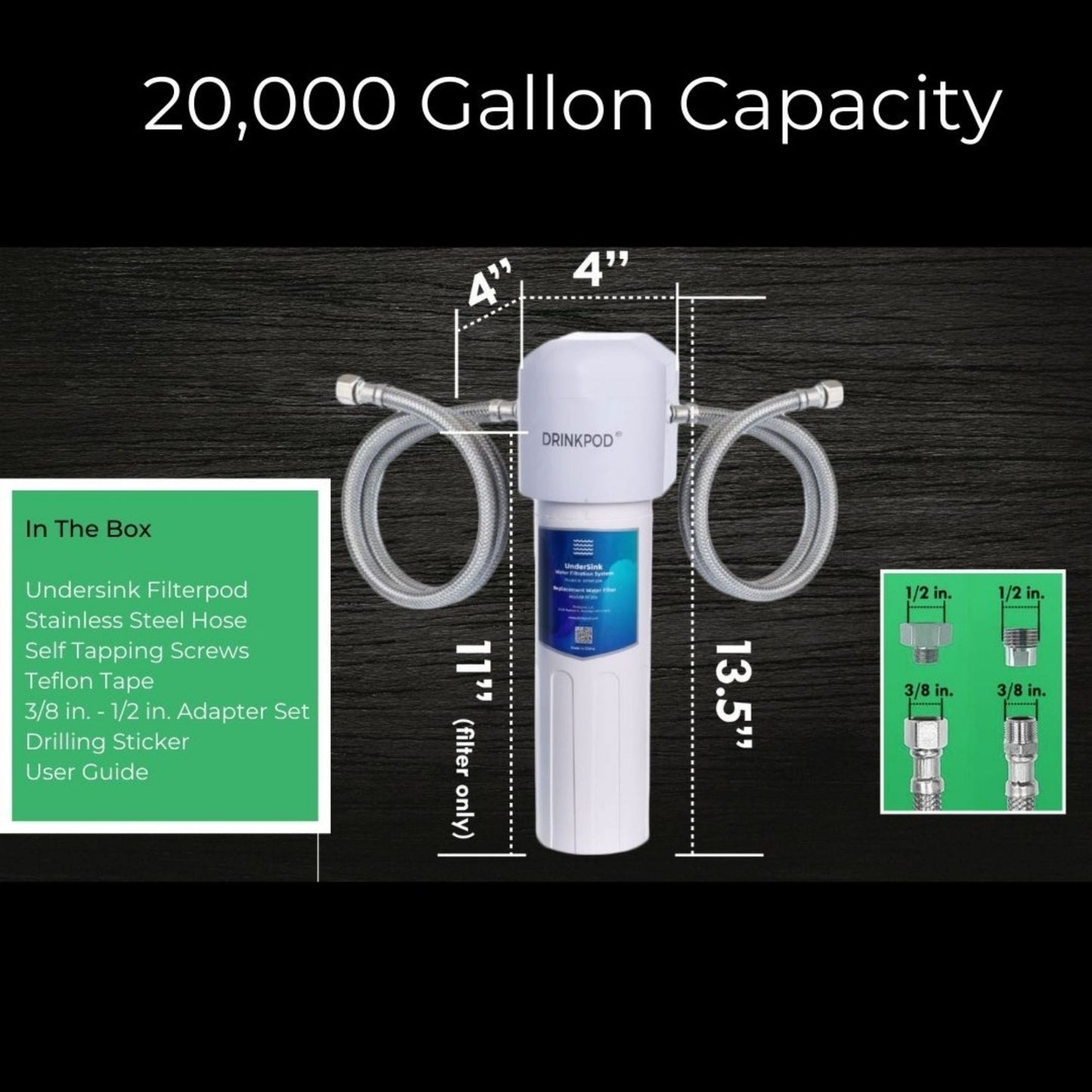 Under-Sink Water Filter System | 20,000 Gallon High-Capacity 3-Year Filter Life