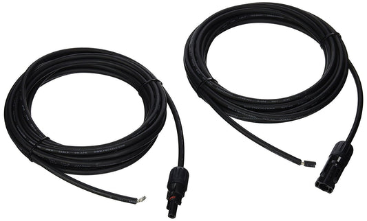 Two coiled black cables with connectors on a white background