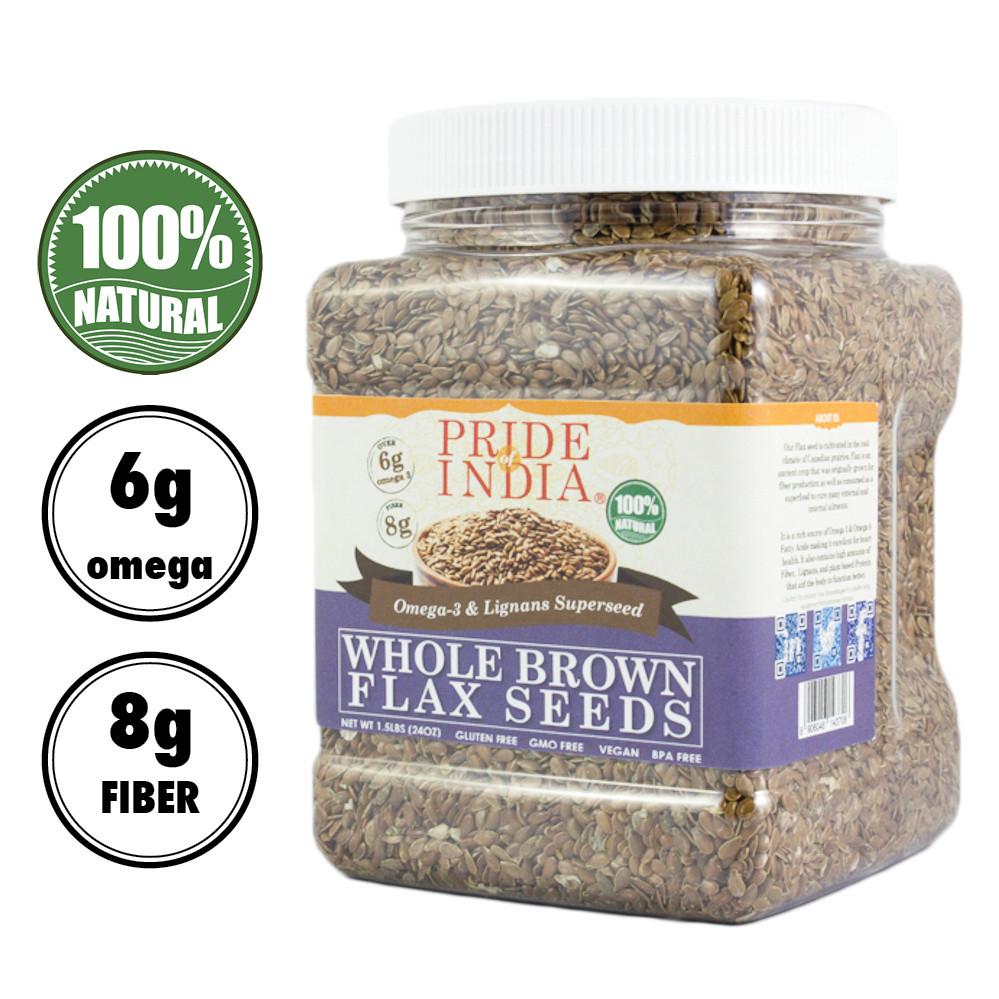 Whole Brown Flax Seeds | Omega-3 Superfood for Food Storage & Everyday Nutrition