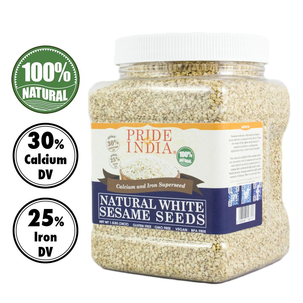 Raw Unhulled White Sesame Seeds | Calcium & Iron Superfood for Cooking & Food Storage