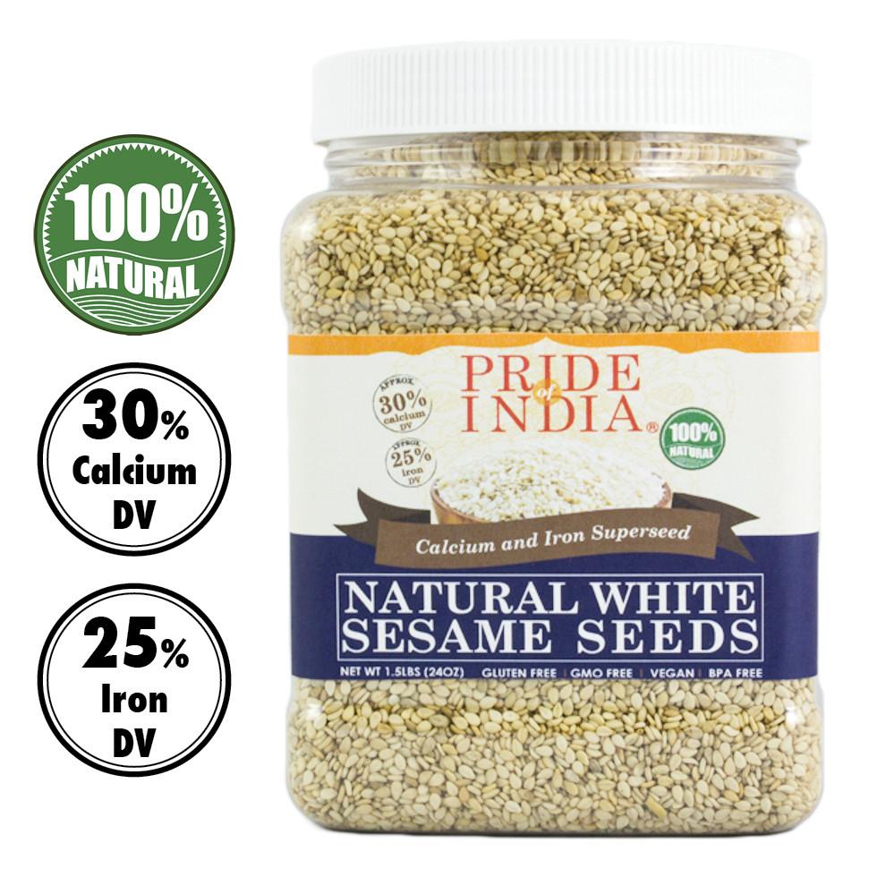 Raw Unhulled White Sesame Seeds | Calcium & Iron Superfood for Cooking & Food Storage