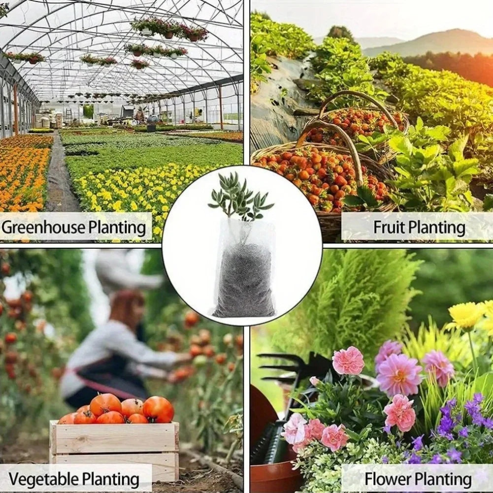 Biodegradable Seed Nursery Bags | 100-Pack | Non-Woven Grow Bags | Homestead & Off-Grid Planting