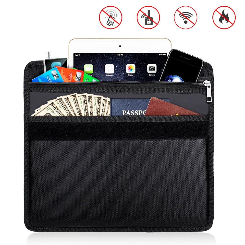 Fireproof Faraday Bag — Double Layer EMP & Signal Shielding Pouch