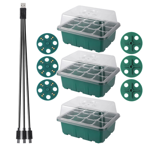 Seed Starter Tray Box with LED Grow Light – Indoor Seedling Nursery Kit