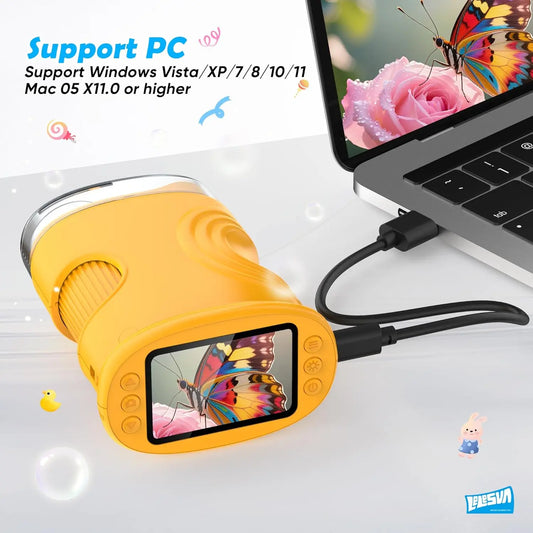 1000X Digital Pocket Microscope for Kids — Handheld STEM Science Tool with 2" Screen