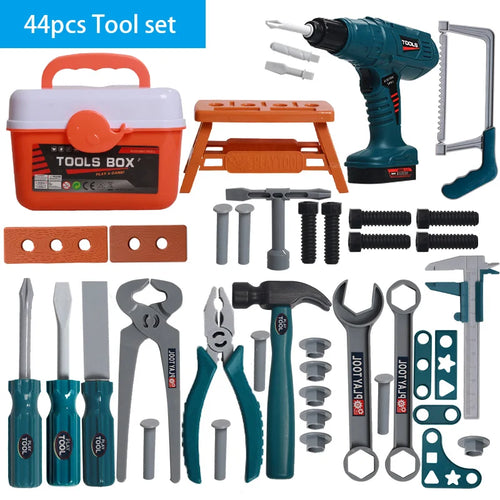 44-piece tool set with tools and a toolbox on a white background
