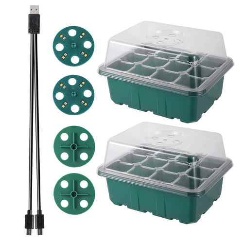 Seed Starter Tray Box with LED Grow Light – Indoor Seedling Nursery Kit