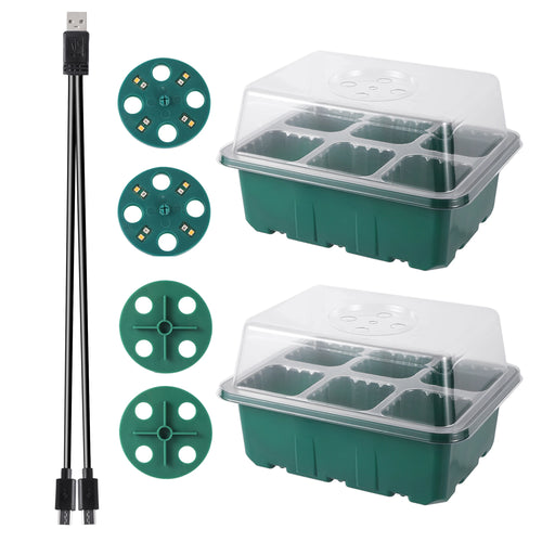 Seed Starter Tray Box with LED Grow Light – Indoor Seedling Nursery Kit