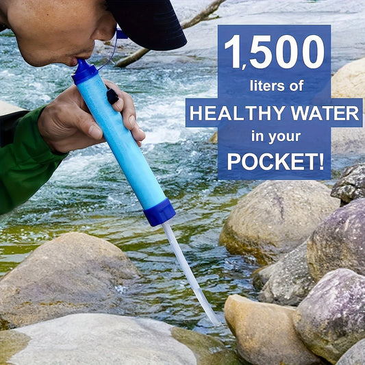 Personal Water Filter Straw | 2-in-1 Inline & Straw Use | Portable Filtration