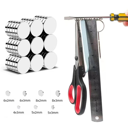 Strong Round Magnets — 50-Pack for DIY, Science Projects, Fridge & Office