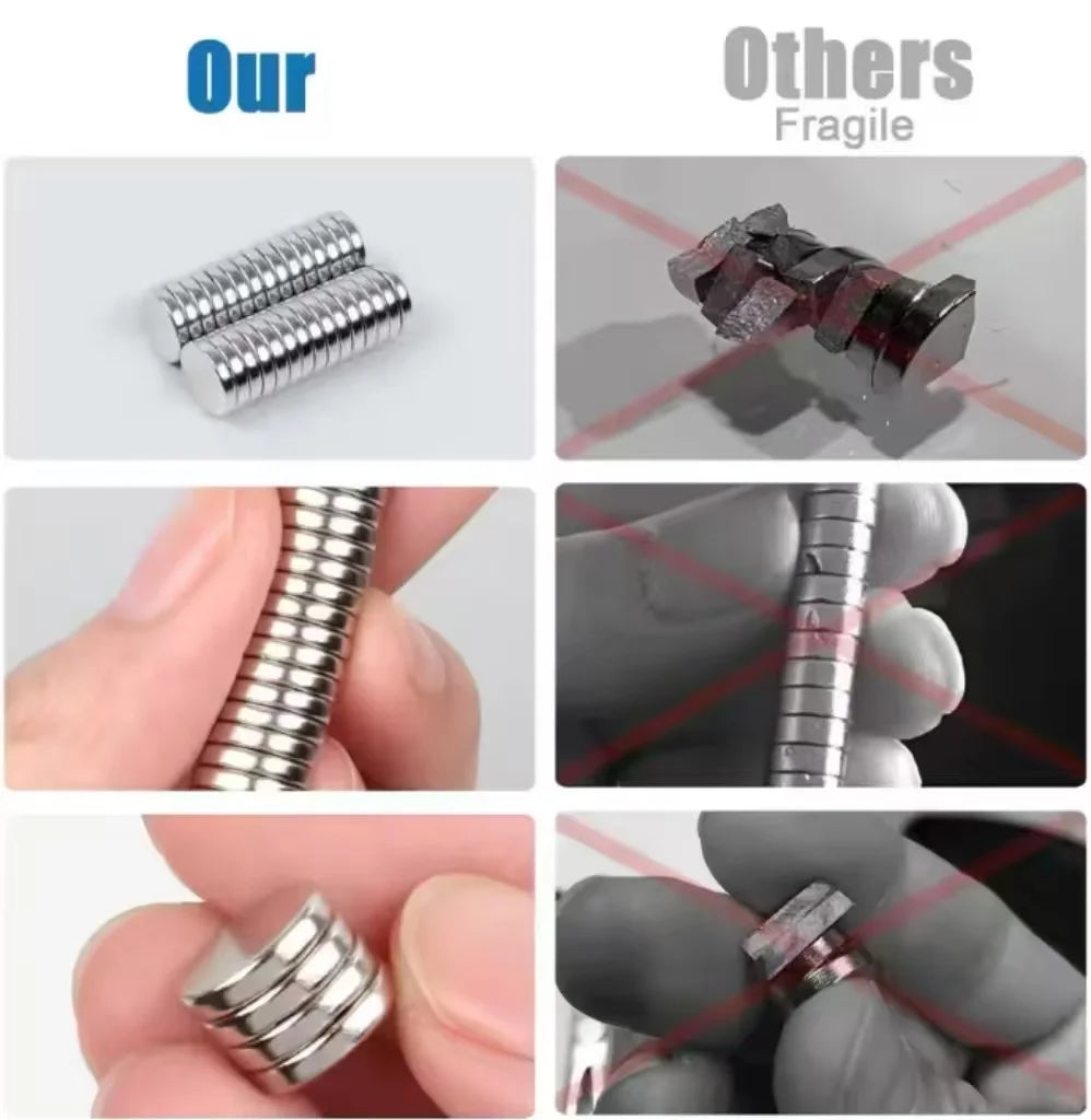 Strong Round Magnets — 50-Pack for DIY, Science Projects, Fridge & Office