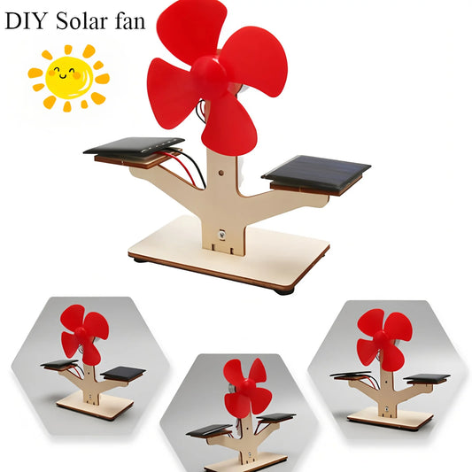 DIY Solar Fan Model Kit | Wooden 3D Assembly | Kids STEM Science Toy