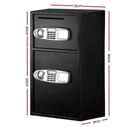 UL-TECH Double Door Security Safe | Digital Keypad + Emergency Key | Home & Office Storage