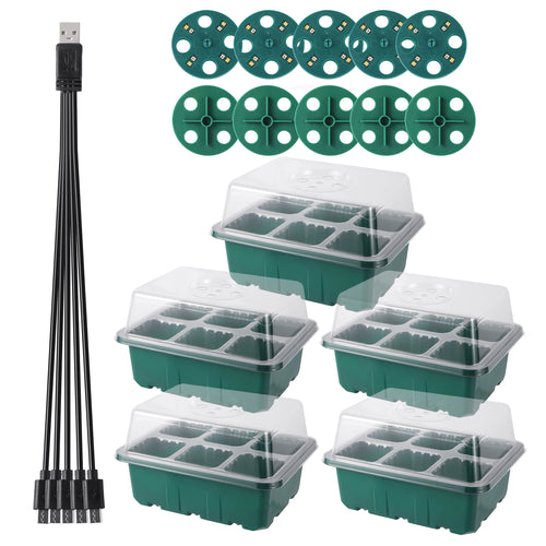 Seed Starter Tray Box with LED Grow Light – Indoor Seedling Nursery Kit