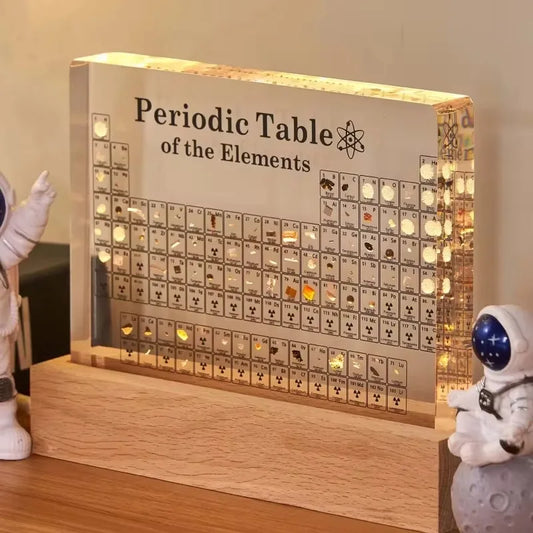 Acrylic Periodic Table Display — Mendeleev Element Figurine with USB Light