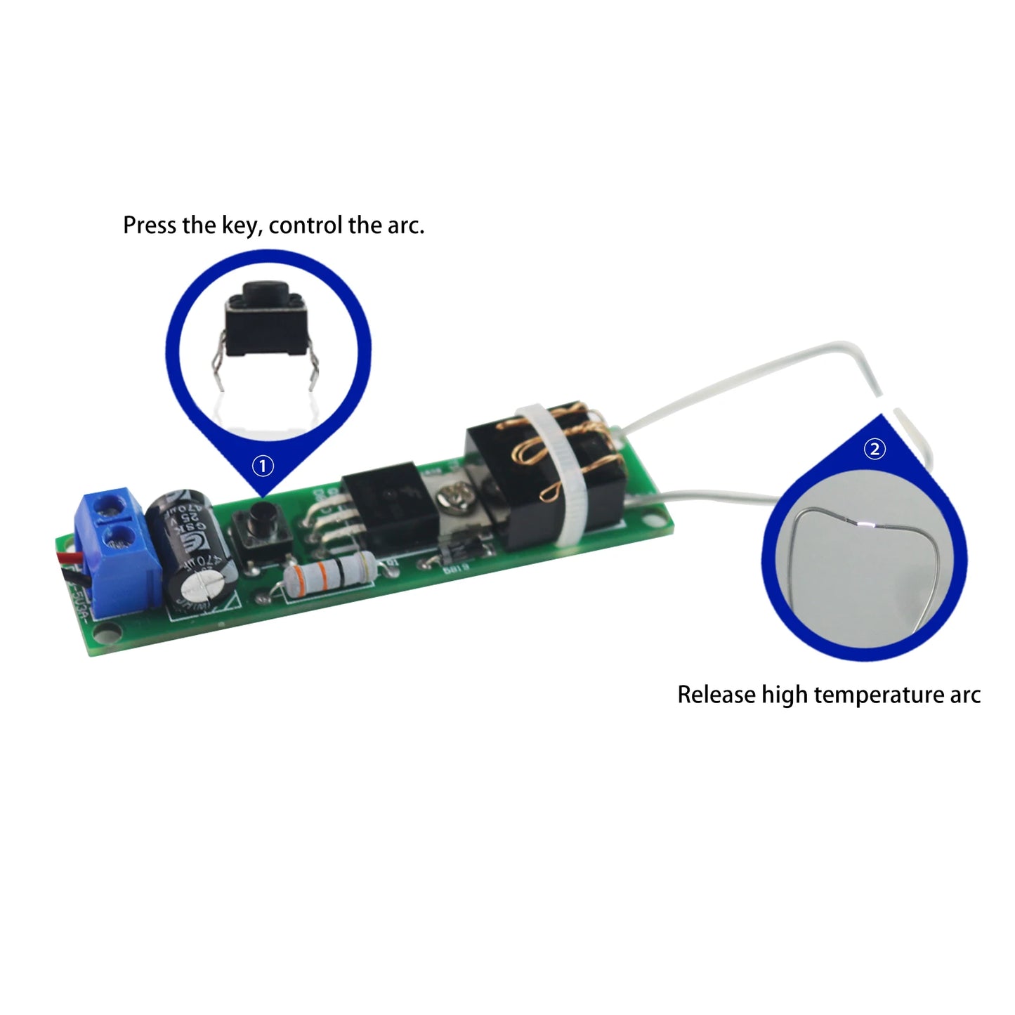 High Voltage Arc Igniter DIY Kit | Plasma Lighter & Arc Generator | Electronics & Off-Grid Fire Starting